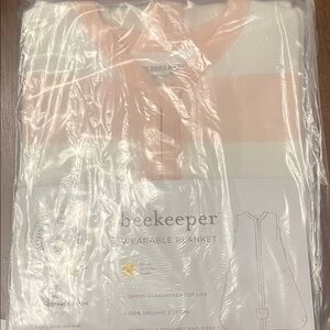 Burt's Bees Baby Pink and White Wearable Blanket